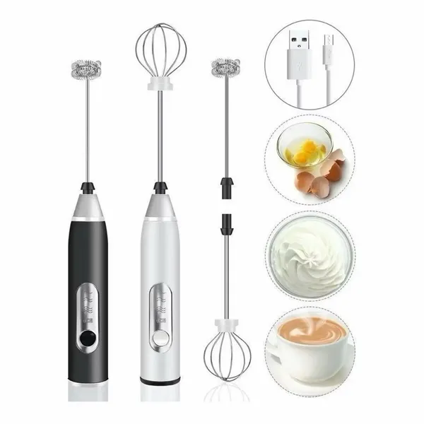 Batedor Misturador Mixer 2 em 1 Elétrico para Bebidas Leite Café Clara de Ovo.