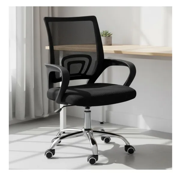 Cadeira Ergonômica Preta Mesh Tipo Presidente Perfeita para Escritório e Home Office