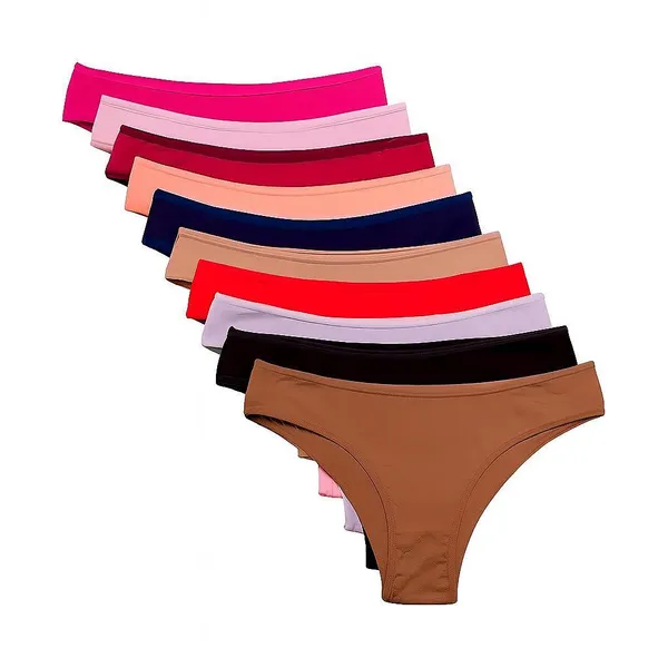 Kit Com 10 Calcinha Tanga Básica Microfibra Premium Adulto