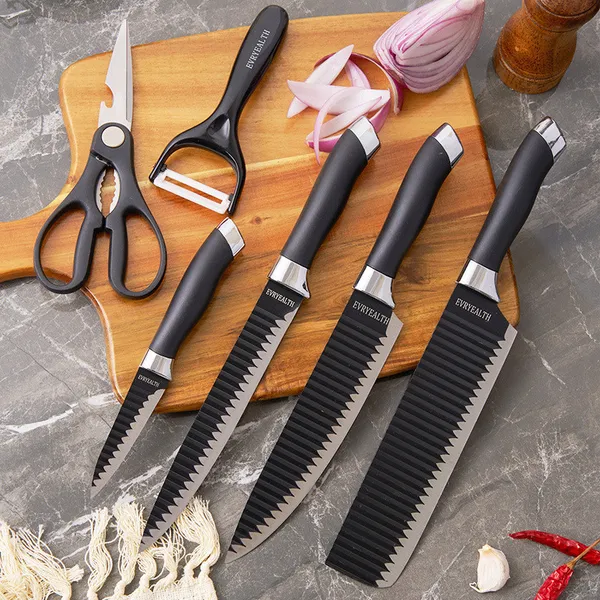 Kit Facas de Cozinha/Churrasco Antiaderente 6 Peças