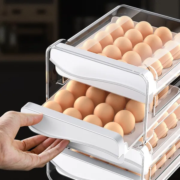 Gaveteiro Empilhável Porta Ovos Duplo 32/40 ovos