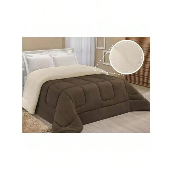 Coberdrom Edredom Sherpa com mantinha, casal/queen, 2,40x2,20m