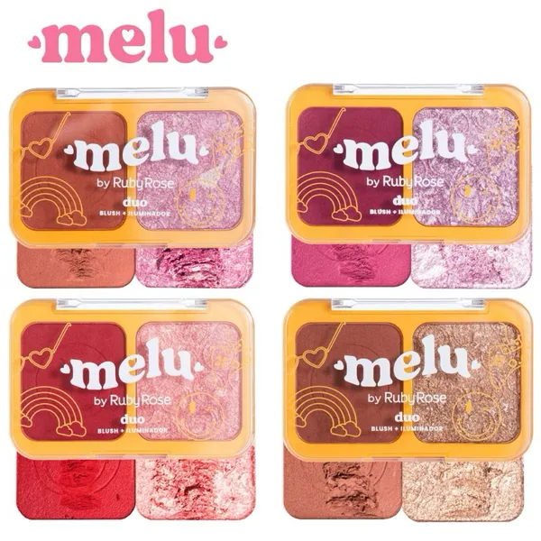 Lançamento - Duo Blush + Iluminador Melu by Ruby Rose - Envio Imediato