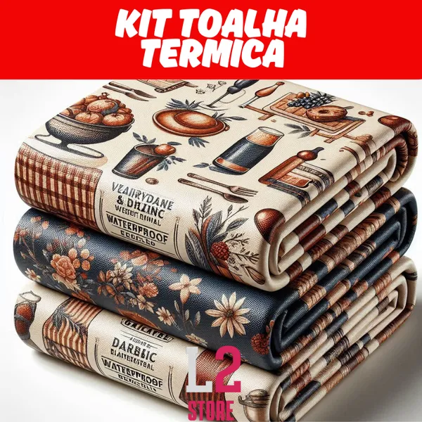 Kit 3 Toalha De Mesa Termica Impermeável com Forro PVC 4 ou 6 Cadeiras