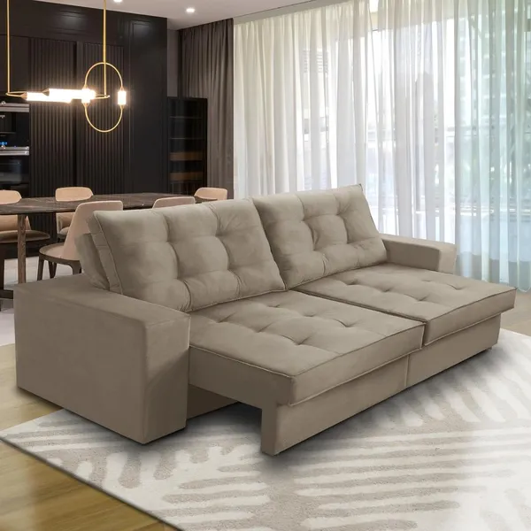 Sofá Retrátil e Reclinável 2 Lugares 1,90m com molas, suede, Adonai estofados