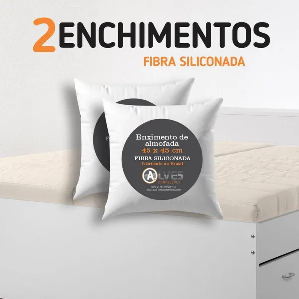 Kit 2 Refil Enchimento 45x45 Fibra Silicone