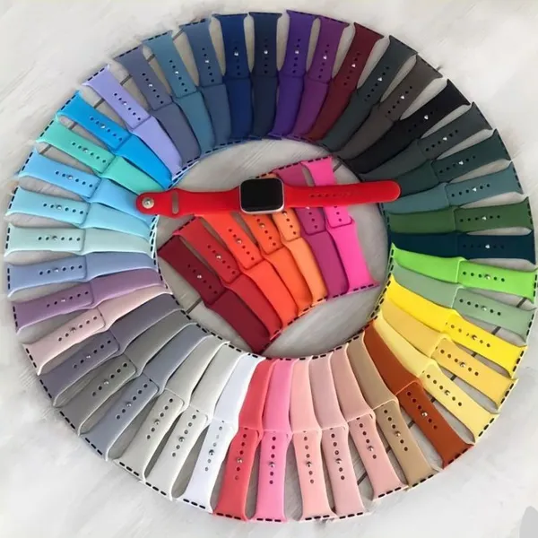 Pulseira silicone Lisa para Smartwatch 38/40/41/42/44/45/49 smartwatch pulseira