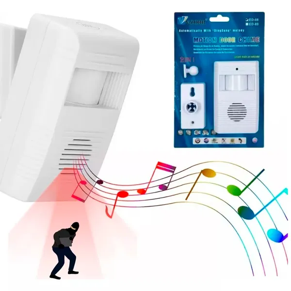 Sensor De Presença Anunciador Sonoro Ajustável Campainha.