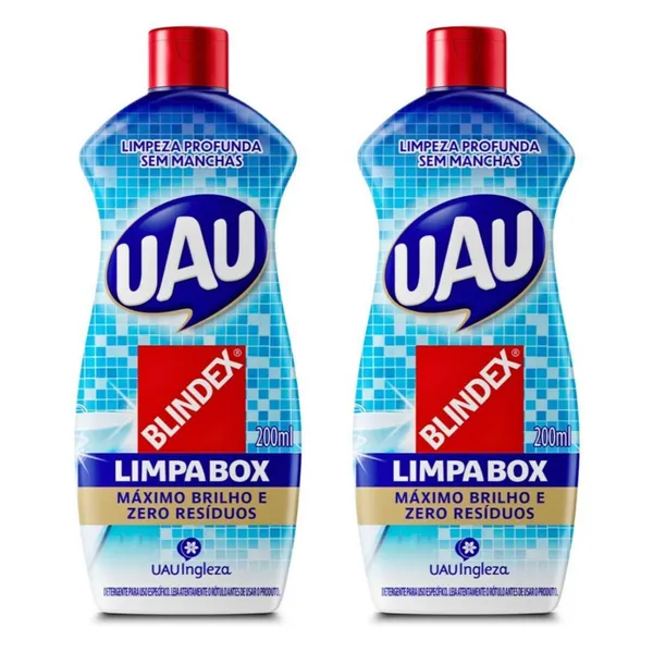 Kit 2un De Detergente Limpa Box Blindex Uau 200ml Cada