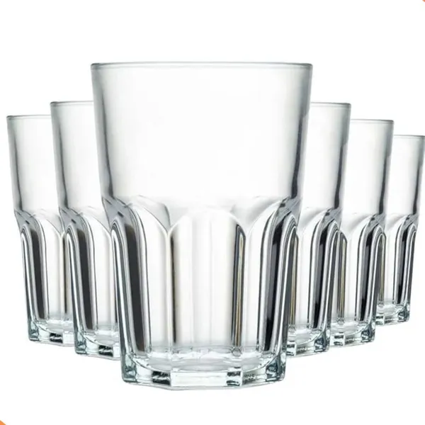Kit Copo de Vidro 350ml 6 Peças Copo Transparente para Chopp Água Suco Drinks Whisky Copo Resistente
