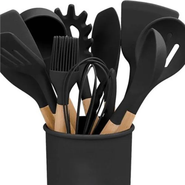 Jogo Completo de Utensílios de Cozinha de Silicone Itens Essenciais para sua Casa KITC/12 Su