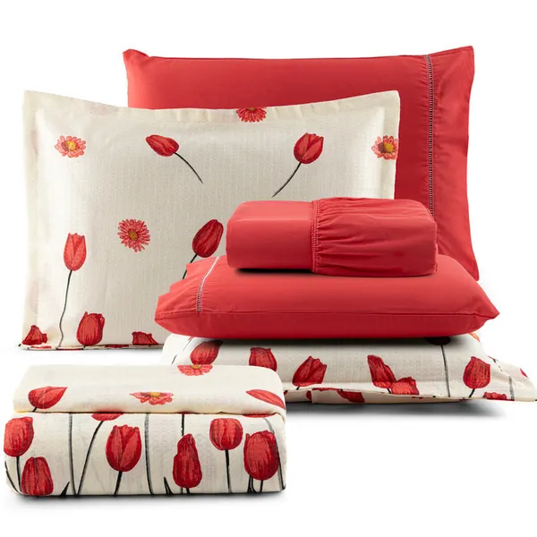 Cobre Leito Casal Queen Piquet 6 Peças Estampado 100% Algodão Colcha Kit