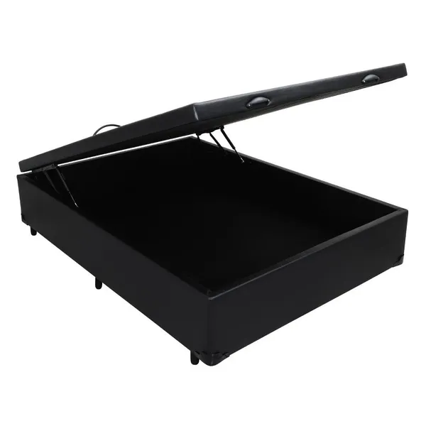 Base para Cama Box Casal Érica com Baú Preta