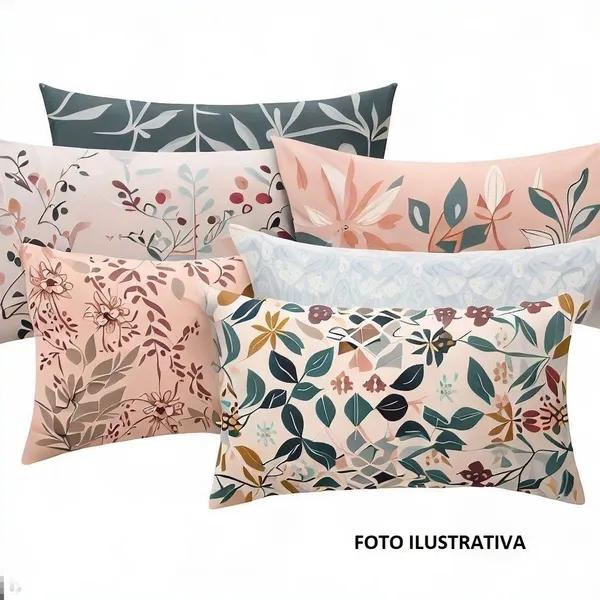 Kit com 10 Fronha 5 Pares Para Travesseiro  Estampas Sortidas Tamanho 50 X 70/cm 180 Fios 100% Poliéster/microfibra
