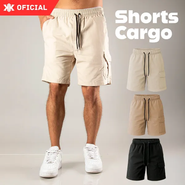 Bermuda Shorts Cargo de Sarja Masculino