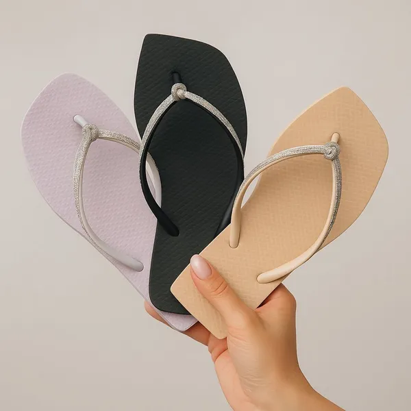 Chinelo Rasteira Quadrada Strass Feminino Do 34 Ao 41