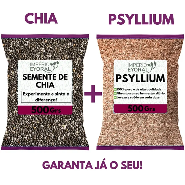 Semente de Chia + Psyllium Husk (500grs cada)