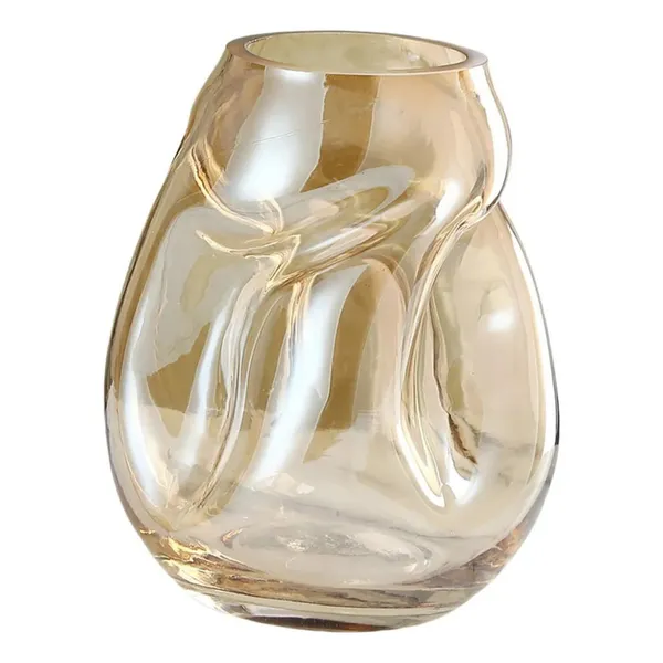 Vaso de Vidro Grosso Pequeno Primeira Linha Irregular ambar