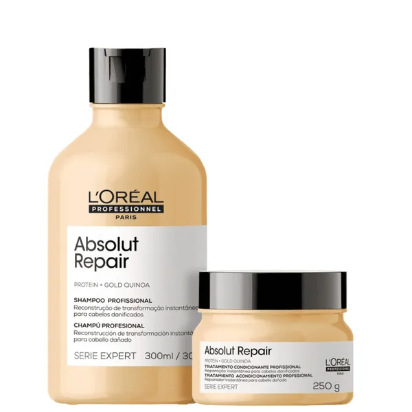 Kit Loréal Profissionnel Gold Quinoa Shampoo e Máscara