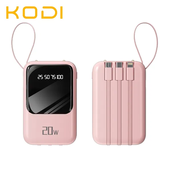 Carregador Portátil 10000mah con 4 cables de carga rápida Banco de energía digital LED-A6