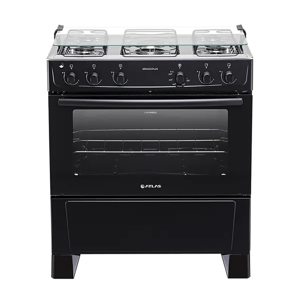 Fogão 5 Bocas Atlas Mônaco Plus com Mesa Inox e Acendimento Automático