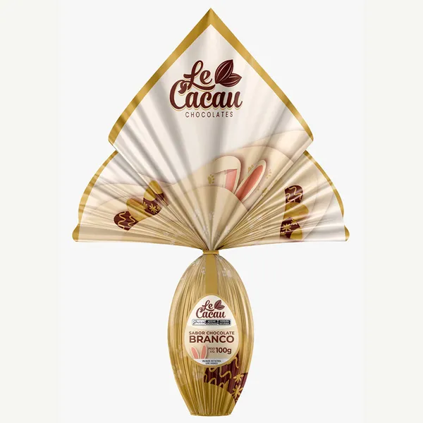 Ovo de Páscoa Sabor Chocolate Branco 100g - Le Cacau