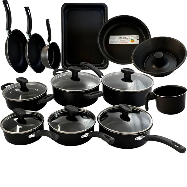 Jogo Panelas 13 Peças Antiaderente Conjunto Kit Frigideira Caçarola Fervedor Cozinha Completa