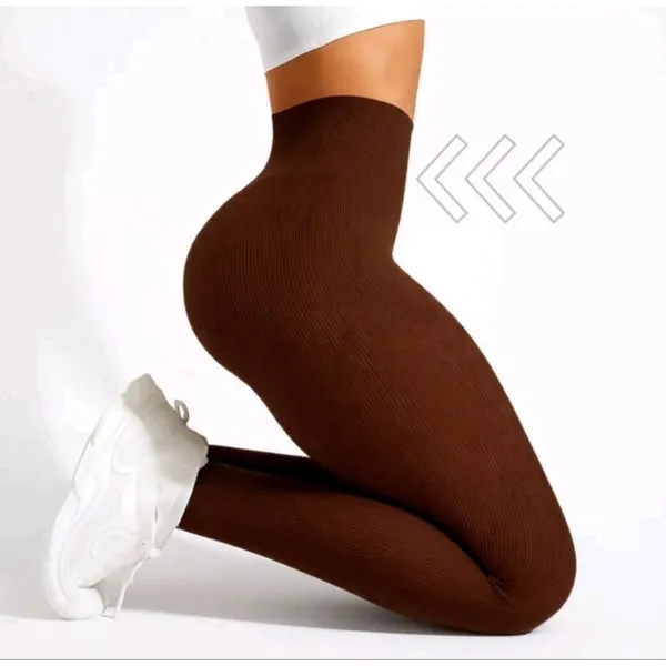 Legging canelada premium sem costura de cintura alta academia trainings