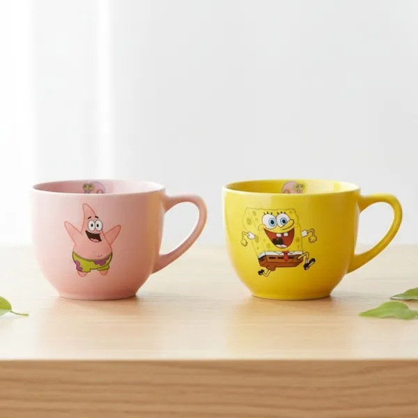 Caneca do Bob Esponja, Presentes Criativos, Geek, Colecionáveis, kit 2 canecas 170ml