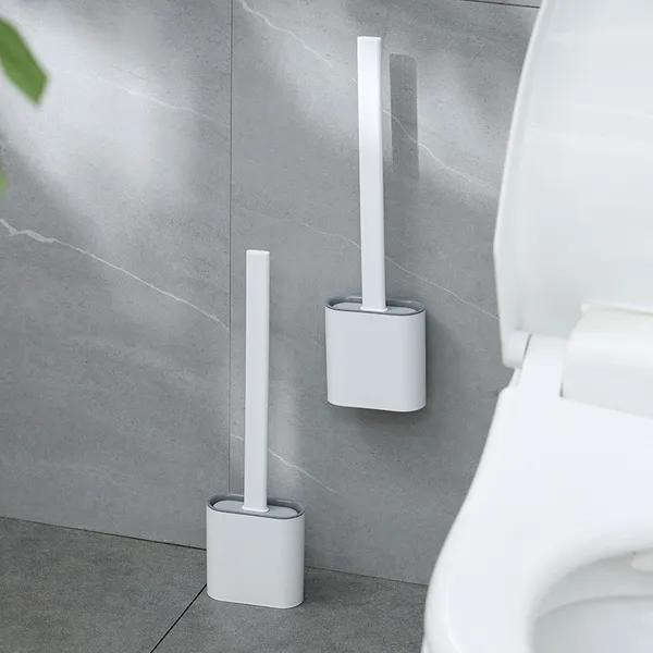 Escova Sanitária Quadrada Limpeza Banheiro Parede Silicone privada suporte