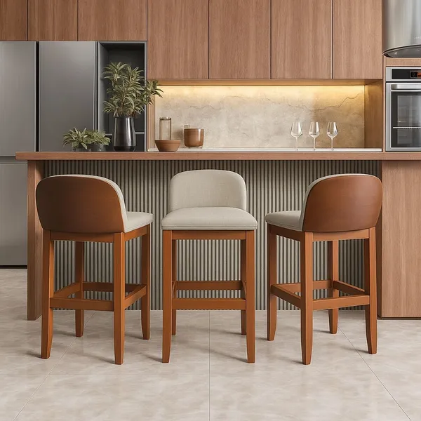 Kit 3 Banquetas Área Gourmet Ônix Ilha Baixa
