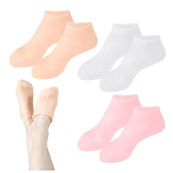 3 Pcs Meias De Silicone Para O Cuidado Dos Pés Gel Hidratante AntiRachaduras Removedor De Pele Morta