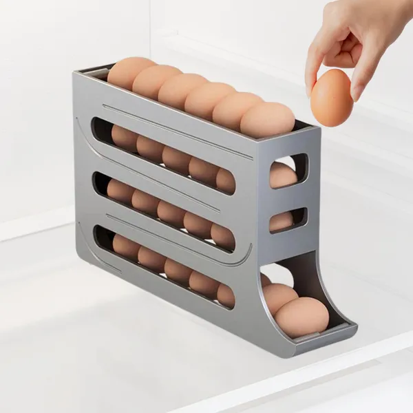 Porta Ovos Deslizante 4 Camadas para Geladeira