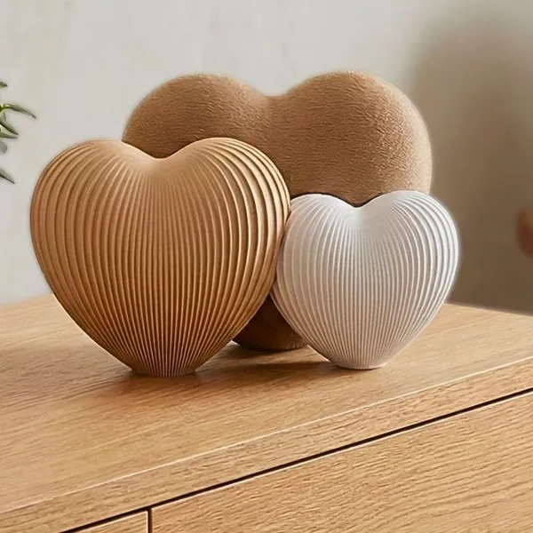Família de 3 Corações - Nórdico Moderno Japandi Minimalista Decoração