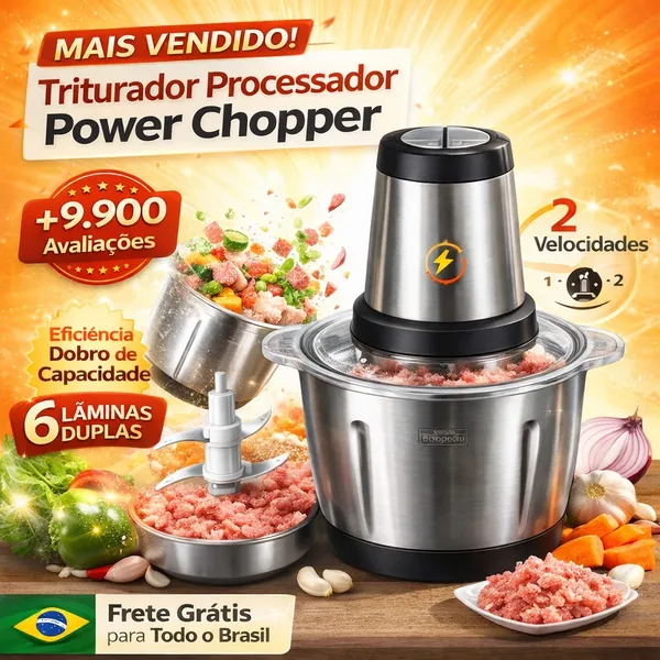 Triturador Processador De Alimentos Carne e Legumes Multiprocessador Elétrico 2 Modos 110v-220v
