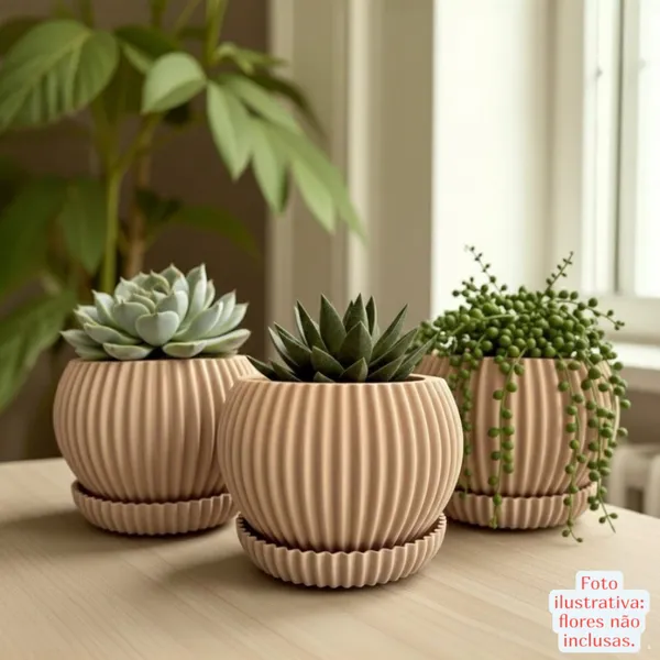 Kit 1/2/3 vasos suculentas decorativos para plantas vaso decorativo cachepô para plantas naturais