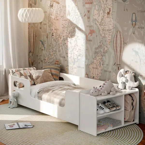 Cama Infantil Aconchego em MDF com Sapateira – Conforto e Organização no Quarto Infantil