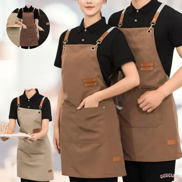 Avental Unissex Cozinha Profissional Dois Bolsos Frontal Ajustável