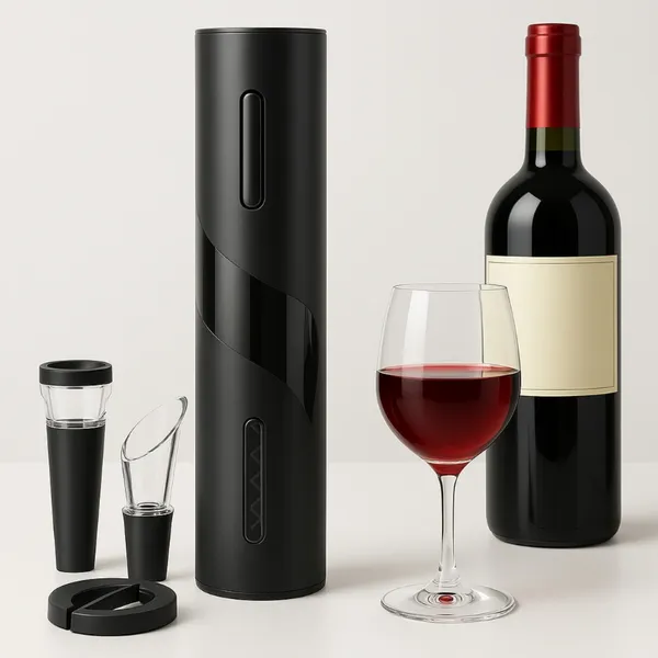 Kit Abridor De Vinho Elétrico Com Acessórios Ideal Para Saca Rolhas Elétrico Decanter Automatico