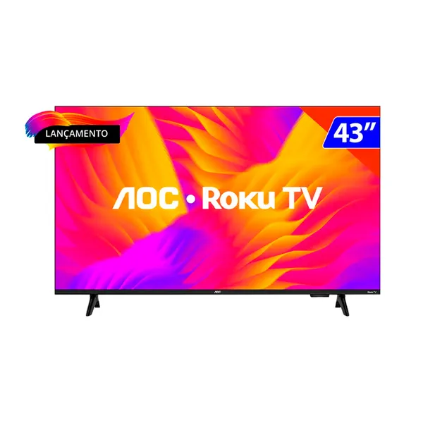 TV Smart 43 polegadas AOC Roku HD Wi-Fi 43S5155/78G