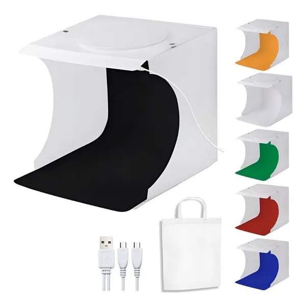 Mini Estúdio Fotográfico com Luz LED USB Portátil
