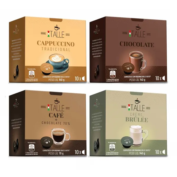 Cápsula Chocolate Cappuccino Dolce Gusto Café Italle 40 Und