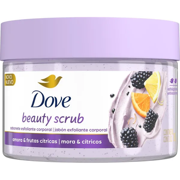 Sabonete Esfoliante  Amora & Frutas Cítricas Dove Beauty Scrub Pote 280g