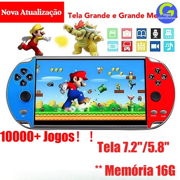 2026 Videogame Portatil Tela 5.8 /5.5 Console de Mão Memoria Expansivel 10000 Jogos Retro 16GB
