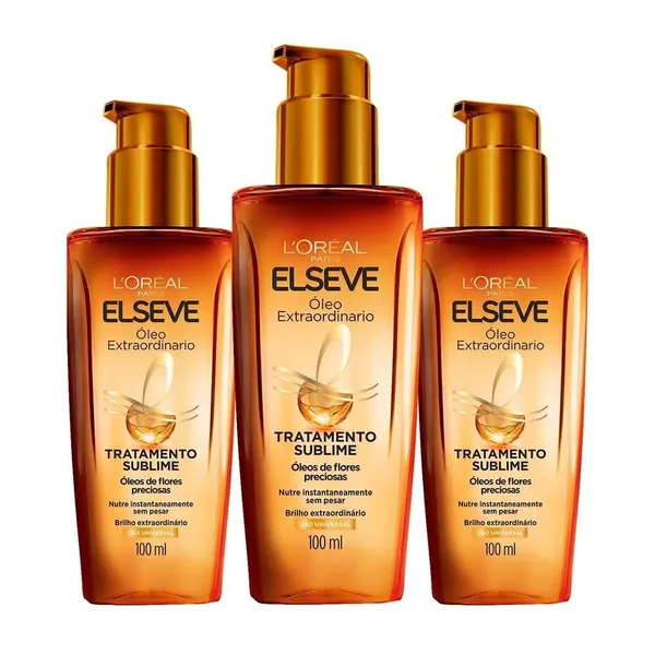 Kit 3 und Óleo Elseve Extraordinário Paris 100ml