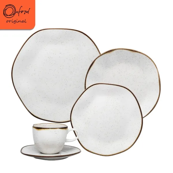 Aparelho de Jantar e Chá Ryo Maresia 20 Peças em Porcelana - Oxford