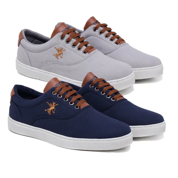 Kit 2 Tênis Polo Fran Sapatenis Masculino Casual Cano Baixo Miami