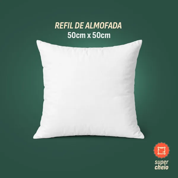 Unidade e Kit Refil De Almofada 50cm x 50cm Fibra Siliconada Super Cheio Macio Uso e Decorações