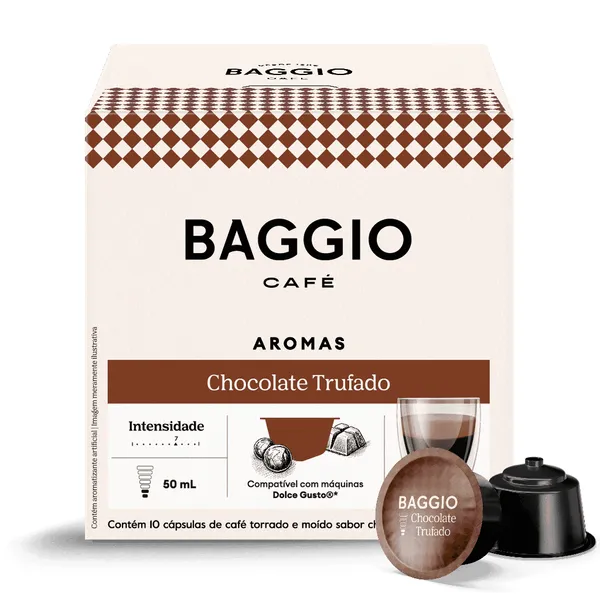 Baggio Café cápsulas Aroma Chocolate Trufado compatível com máquinas Dolce Gusto, 10 cápsulas