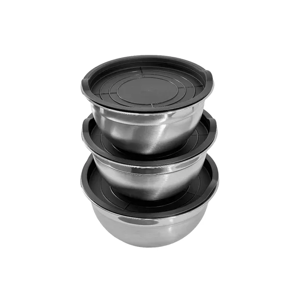 Conjunto De Bowls Tigela de Inox Com Tampa Bumper